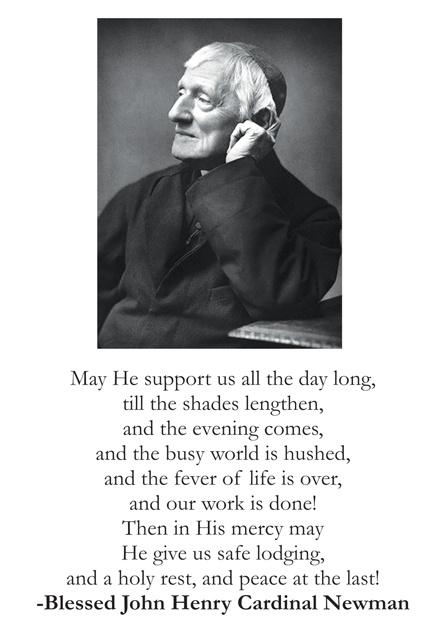 Saint John Henry Cardinal Newman Prayer Cards (LARGE)